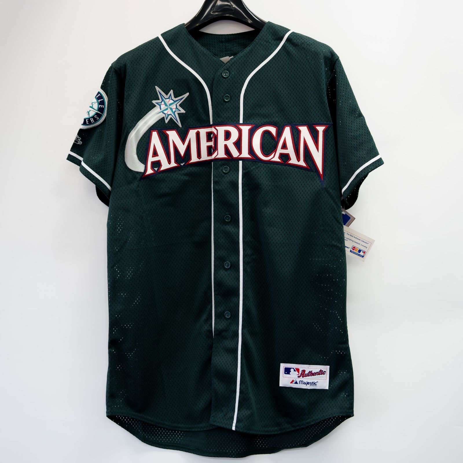 m 001 60 ♥ イチロー オールスターゲーム2001 アメリカンリーグメッシュ ユニフォーム ＃51 Lサイズ オーセンティック Majestic ATHLETIC 保管品