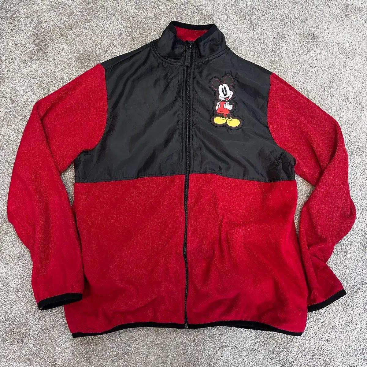 ディズニー ミッキーマウス バイカラー フリース ジップアップ L