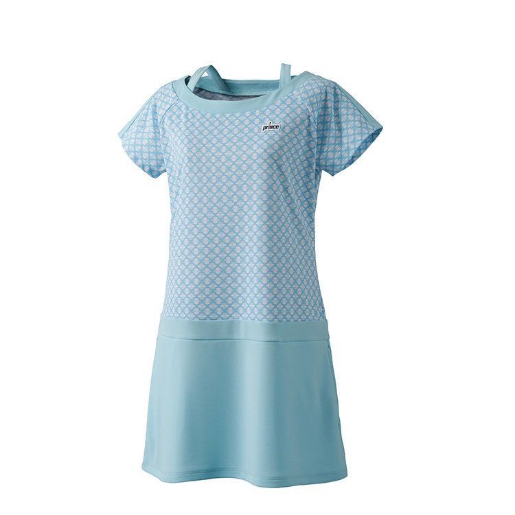 prince プリンス 半袖 シャツ スカート スコート テニスウェア レディース ウィメンズ ワンピース 吸汗速乾 ＵＰＦ５０ 制電 ライトスムース素材 サックス WS 4405 125