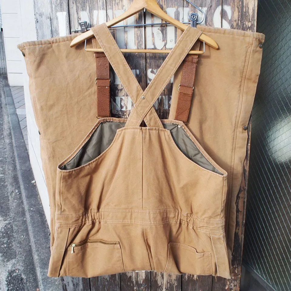 90 s Walls duck insulated bib overall ウォールズ コットンダック 裏キルティング オーバーオール ブラウン US-L 38－40