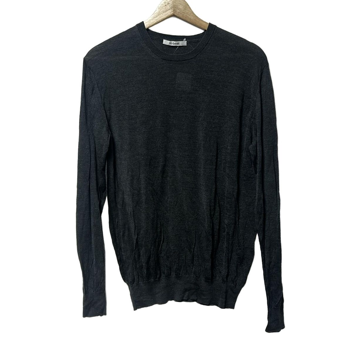 SLOANE スローン 長袖セーター サイズ4 XL レディース - ダークグレー クルーネック|シルク