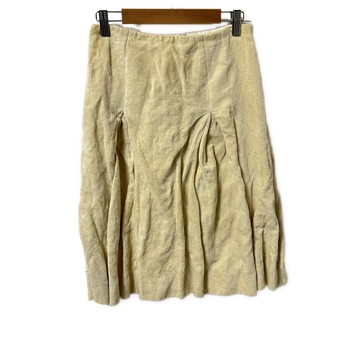 CELINE セリーヌ スカート サイズ34 S レディース アイボリー ひざ丈 ベロア