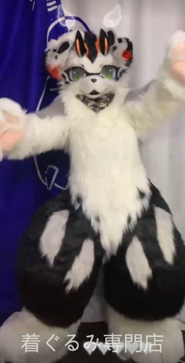 着ぐるみ ケモノ体 フルスーツ セット 黒 犬 垂れ耳 全頭ヘッド ファースーツ ぬいぐるみ コスプレ コスチューム