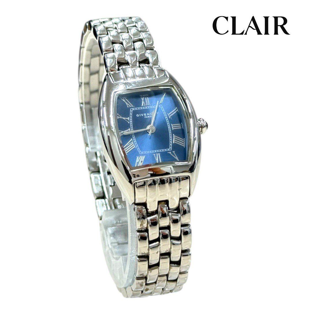 ジバンシー 腕時計 シルバー トノ― GIVENCHY ブルー文字盤 - メルカリ