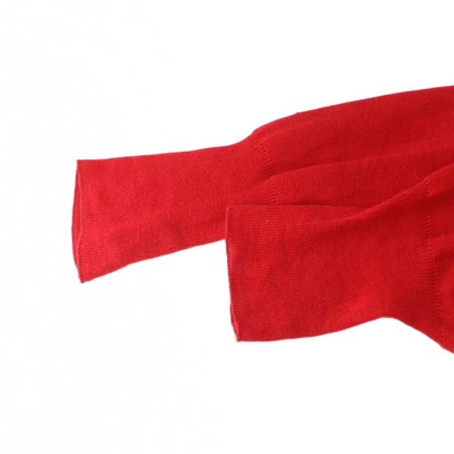 プラダ PRADA カーディガン 長袖 シングル ノーカラー Vネック 42 L 赤