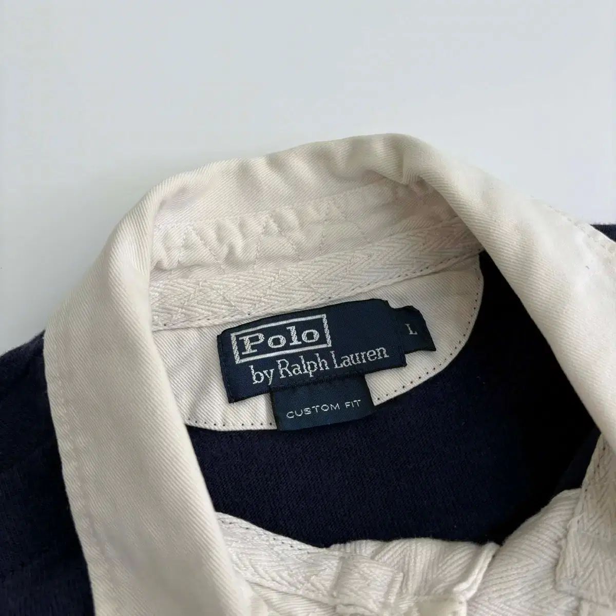 ポロ ラルフローレン ストライプ シグネチャー ラグビーシャツ (L)