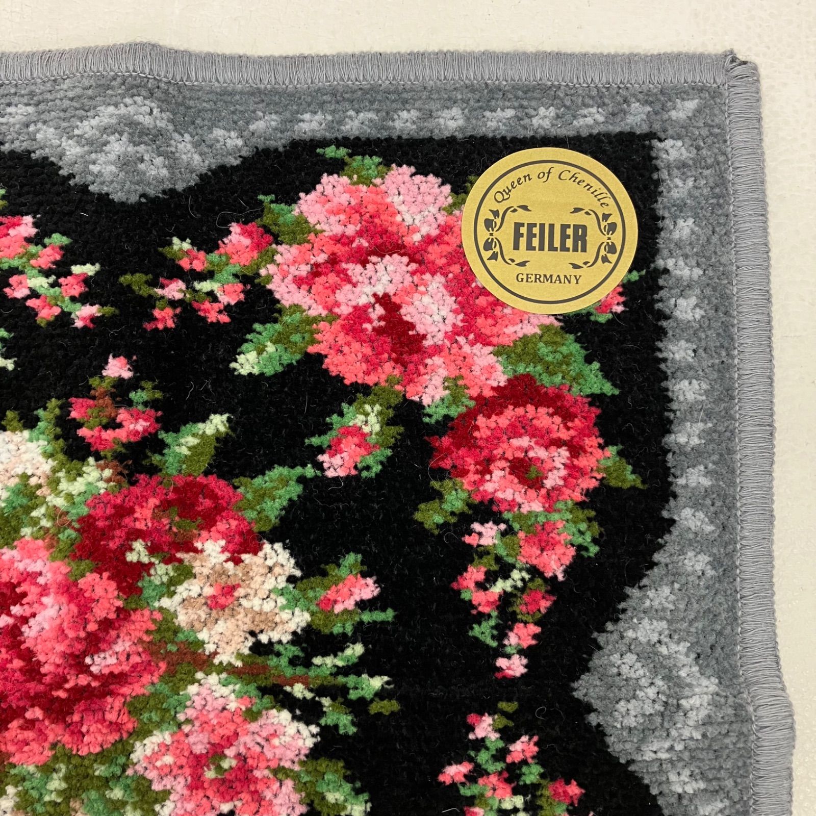 新品未使用 フェイラー FEILER  エプロン　薔薇　バラ　花柄 ブラック 美品 Feiler フェイラー シェニール織 花柄 エプロン タオル地