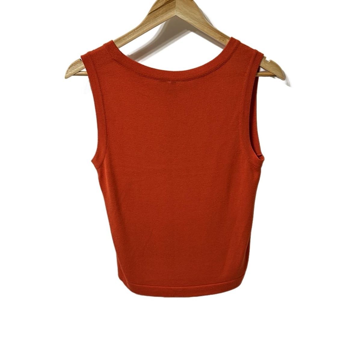 ETRO エトロ ノースリーブカットソー サイズ44 L レディース - オレンジレッド×白×マルチ 異素材切り替え 花柄