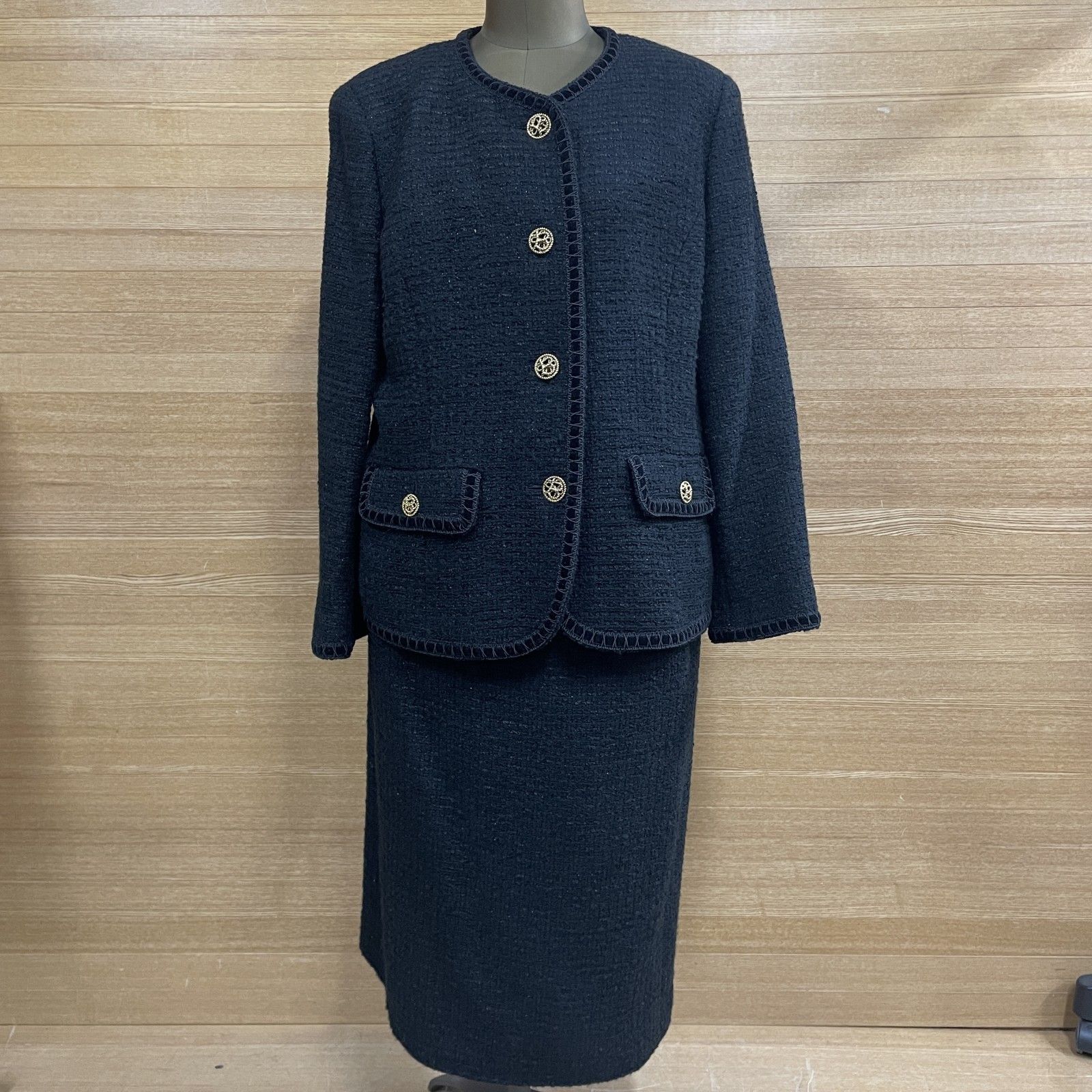 37 Burburrys スカート セットアップ ツイード ジャケット 13号