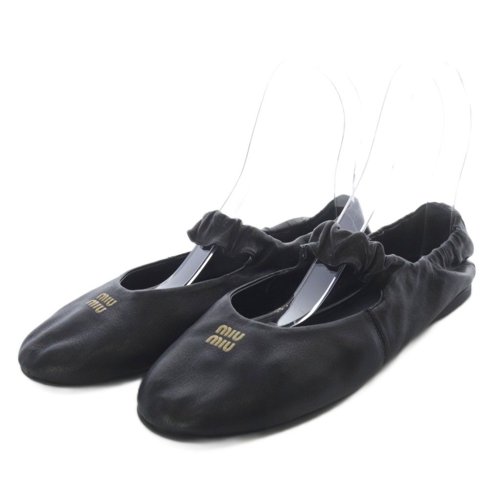 ミュウミュウ miumiu ルーシュ ナッパレザー バレリーナ バレエ