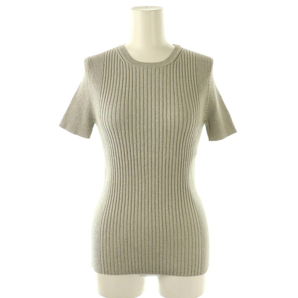 カナコサカイ 25 SS GLITTER RIBBED KNIT T-SHIRT ニットカットソー F グレー DO OS