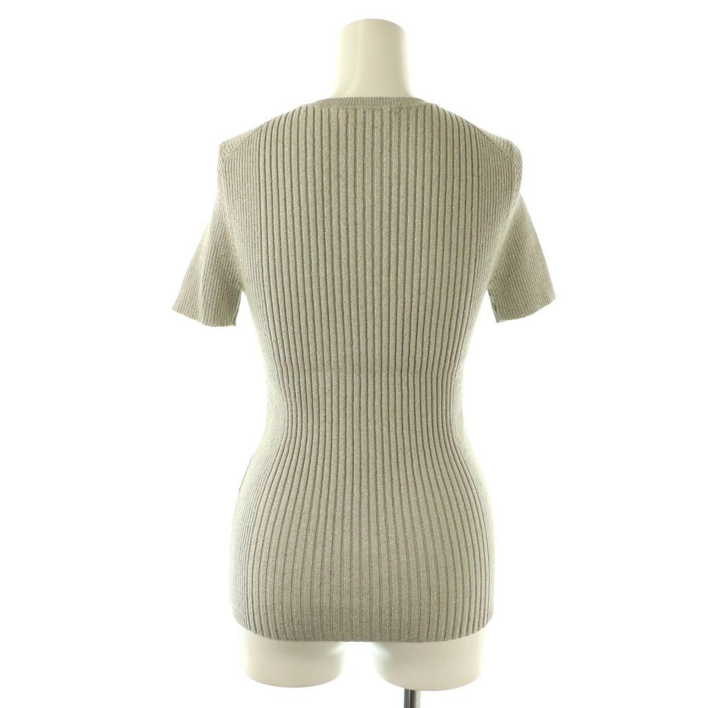 カナコサカイ 25 SS GLITTER RIBBED KNIT T-SHIRT ニットカットソー F グレー DO OS