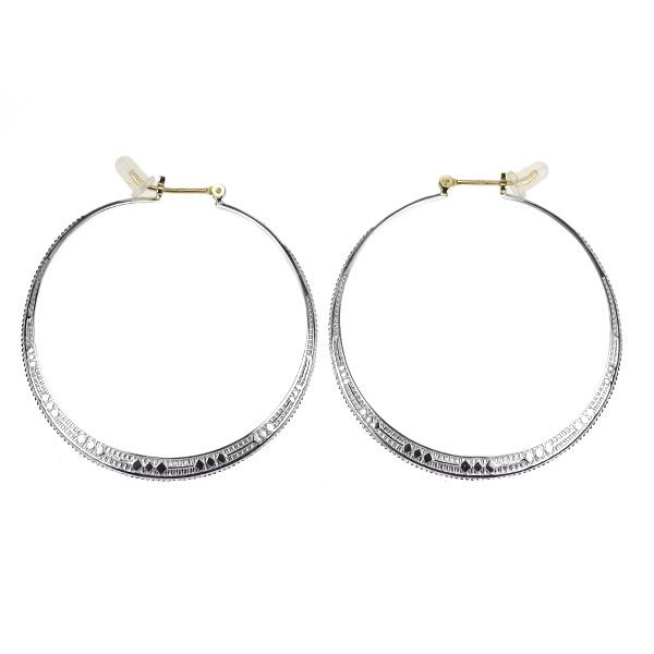 アガット/agete SV925/ K10YG ピアス デザイン フープ - メルカリ