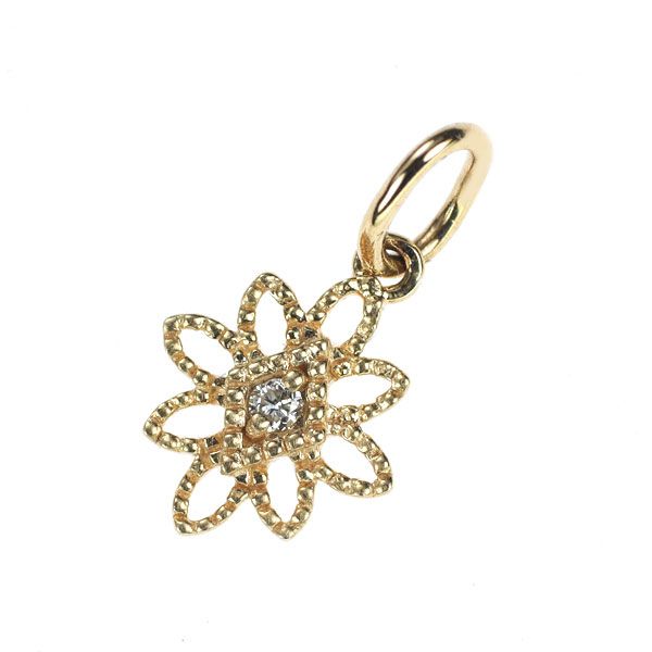 アガット/agete K10YG ダイヤモンド ペンダントトップ 0.01ct フラワー