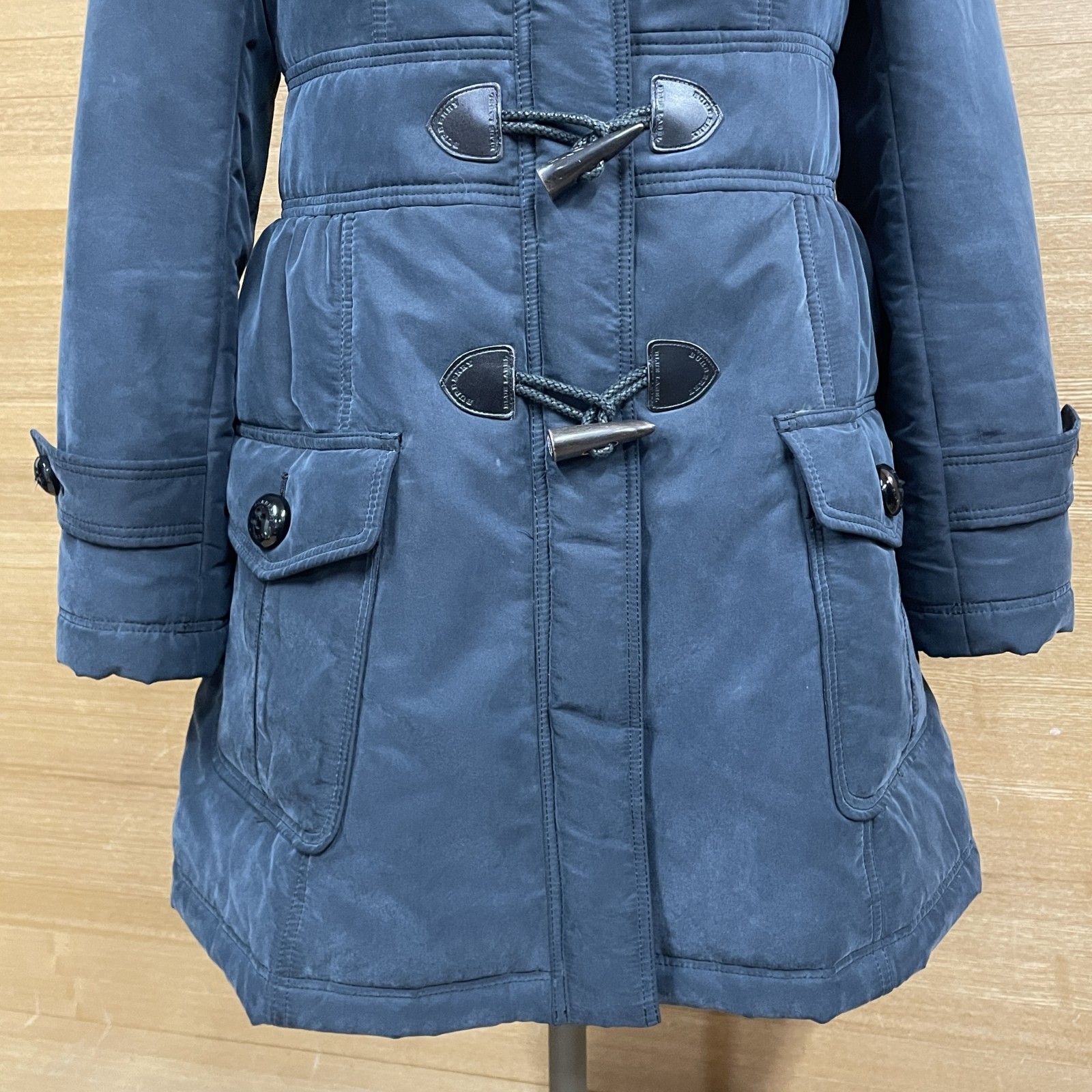 28 Burberry ブルーレーベル ラクーンファー ノバチェック 中綿