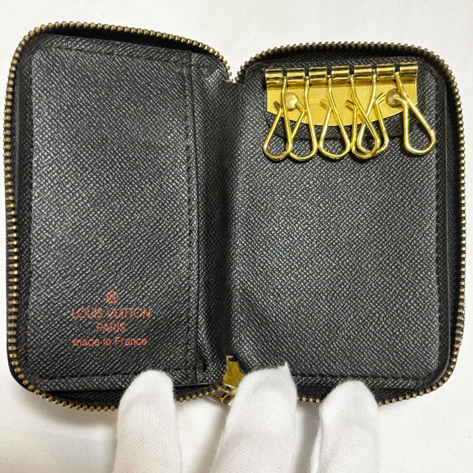 Louis Vuitton ルイヴィトン エピ キーケース 6連 小銭入れ サイフ ウォレット 鍵 ブラック 品 チャック部分外れあり フレアシルエット キーホルダー キーリング 