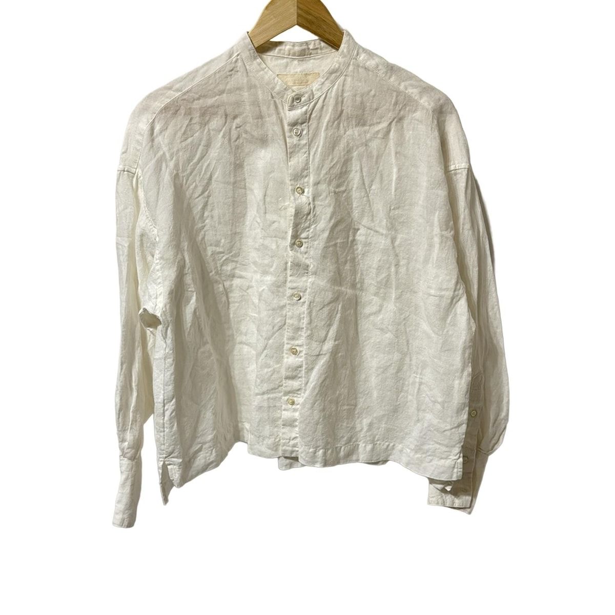 2024✨ ネストローブ リネンラッフル袖2wayブラウス 白 F