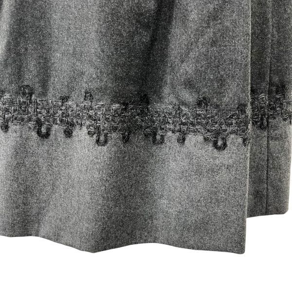 フォクシー Foxey スカート 膝丈 グレー 黒 毛 ウール モヘア 38 S 7号 レディース 5 Y 237