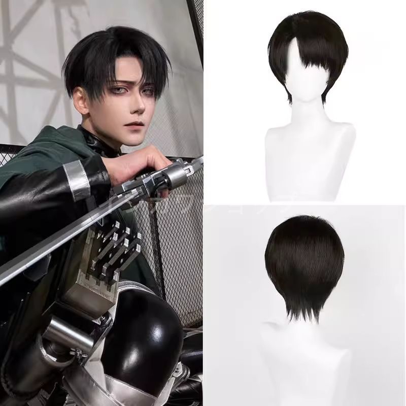 送料無料】進撃の巨人 リヴァイ 兵長 コスプレ ウィッグ 黒髪 ショート
