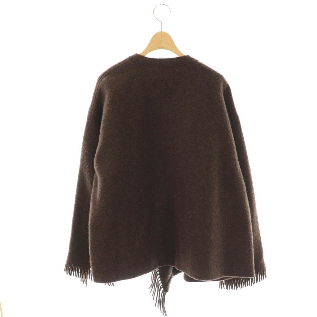 プラージュ Plage 23 AW MANTECO フリンジ ポンチョ アウター 38 ブラウン CX OS