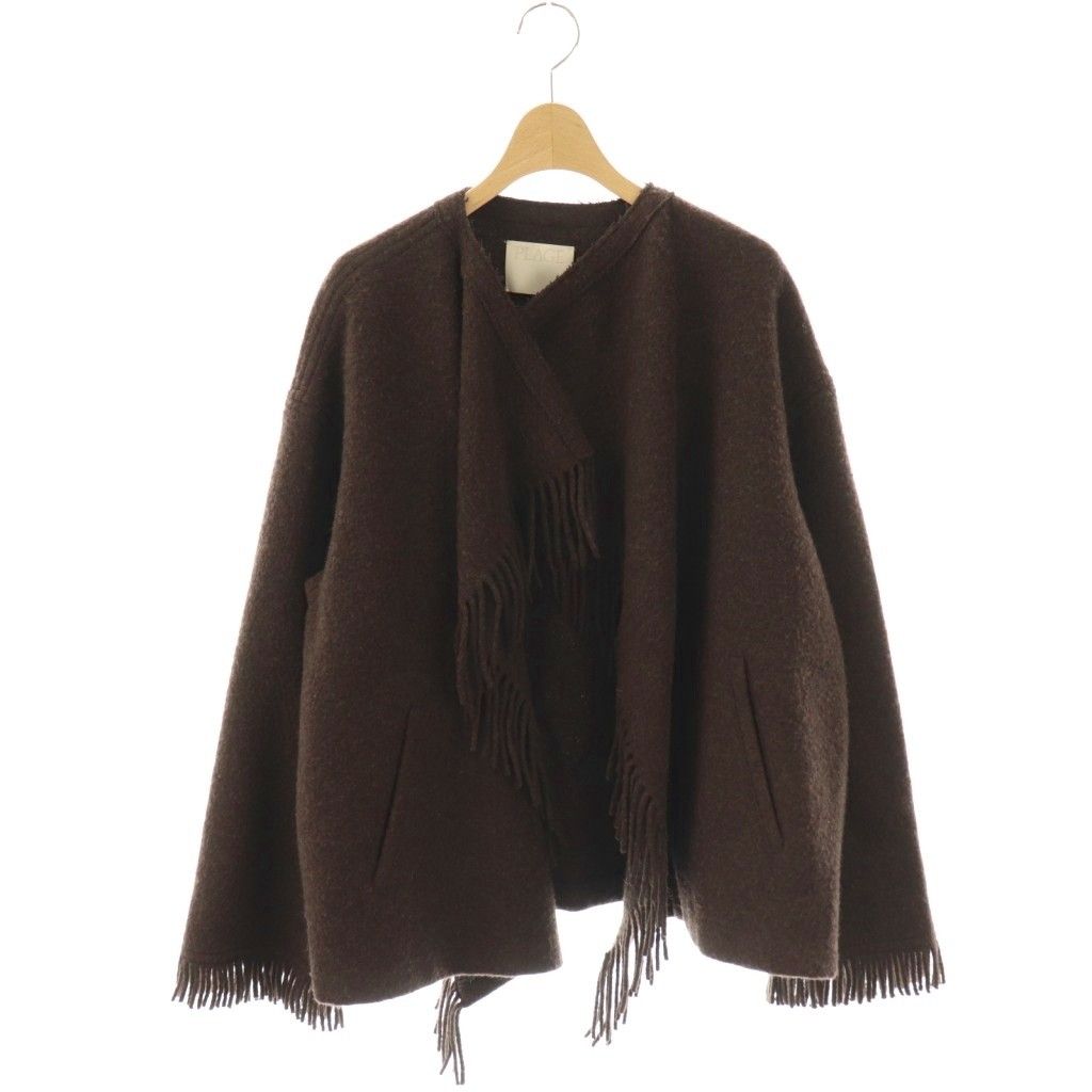 プラージュ Plage 23 AW MANTECO フリンジ ポンチョ アウター 38 ブラウン |CX OS