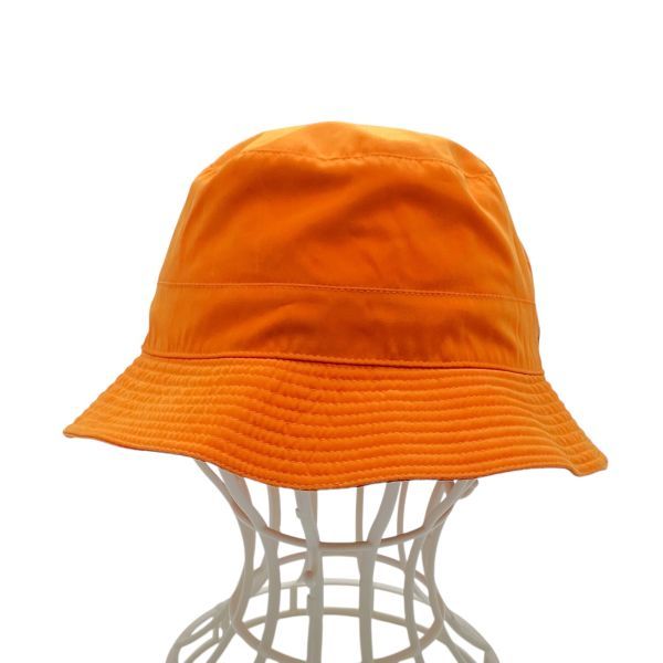 エルメス HERMES バケットハット 帽子 Hロゴ 刺繍 キルティングステッチ エルメスオレンジ 56 レディース 5 E 377