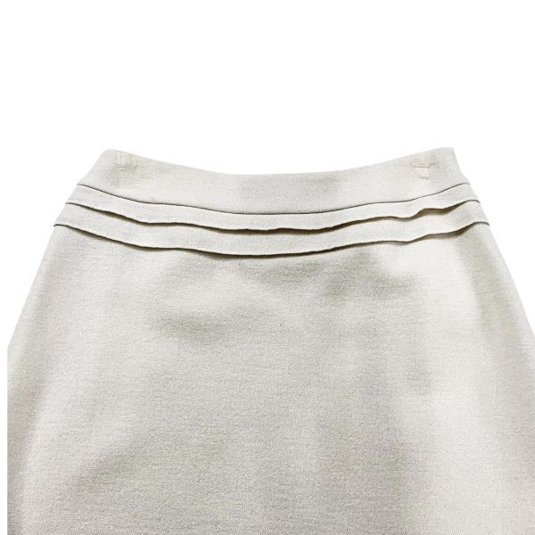 ハロッズ Harrods スカート フリル ひざ丈 アイボリー ウール 2 レディース S 5 Y 209