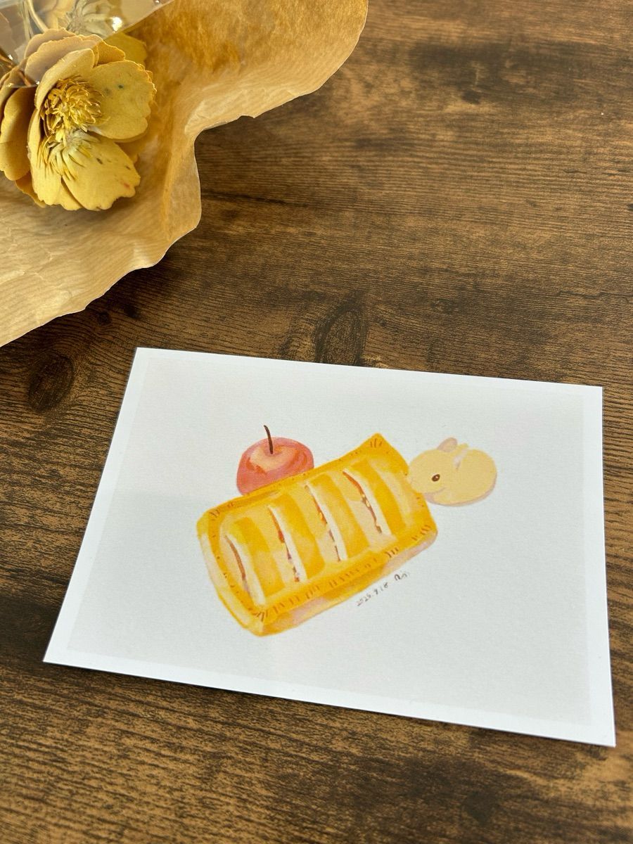 ウサギイラストのポストカード4枚セット - メルカリ