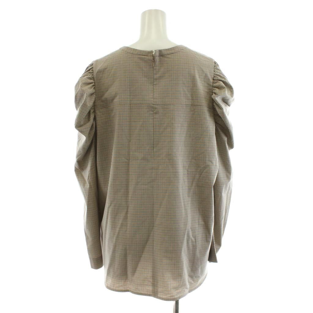 ヨリ yori タックショルダーハンサムブラウス シャツ 長袖 チェック柄