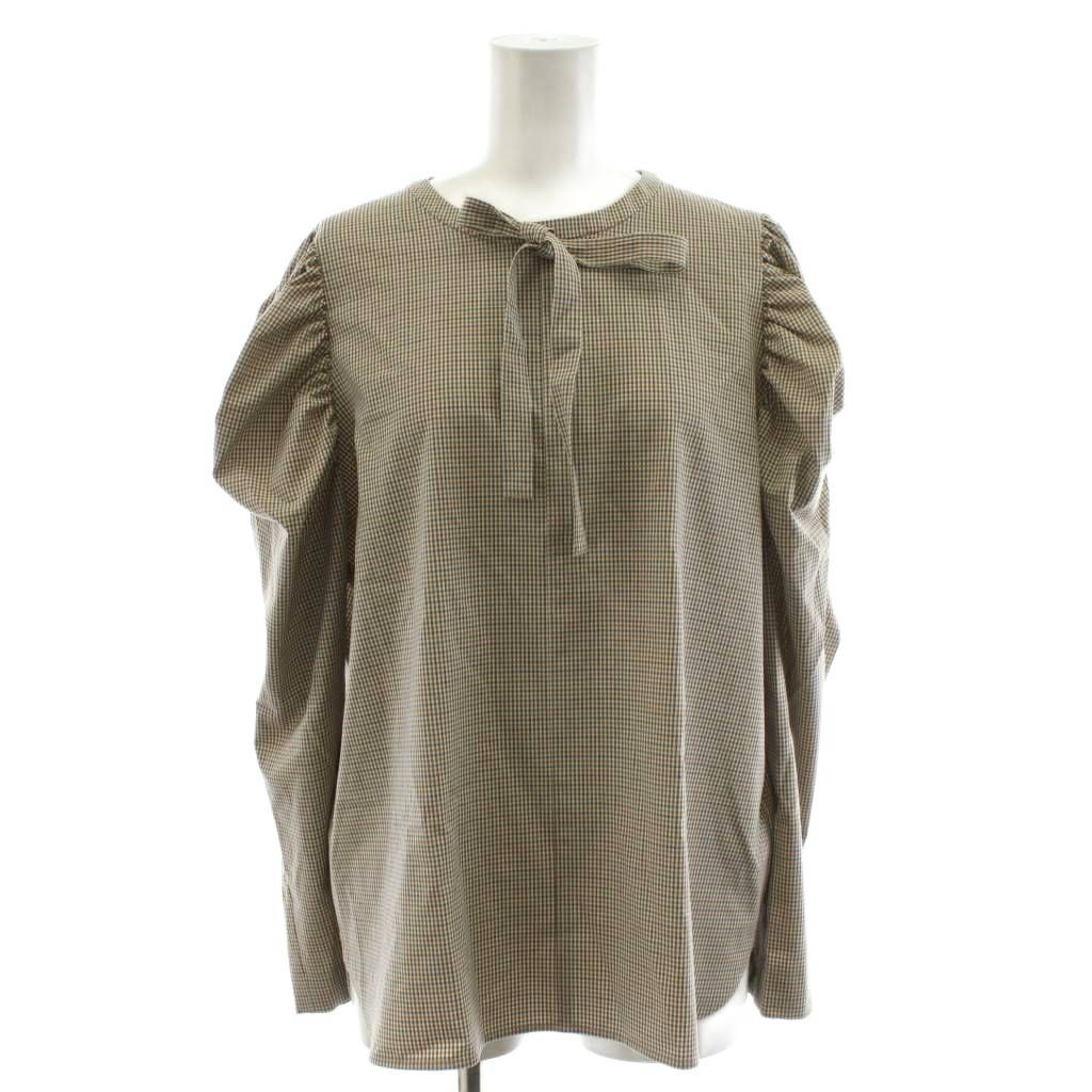 ヨリ yori タックショルダーハンサムブラウス シャツ 長袖 チェック柄