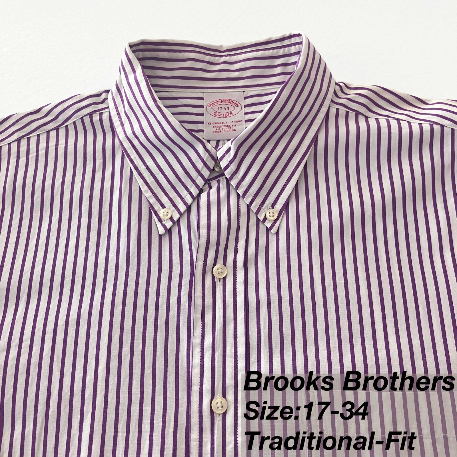 17-34】Brooks Brothers ボタンダウンシャツ / Traditional Fit / Non