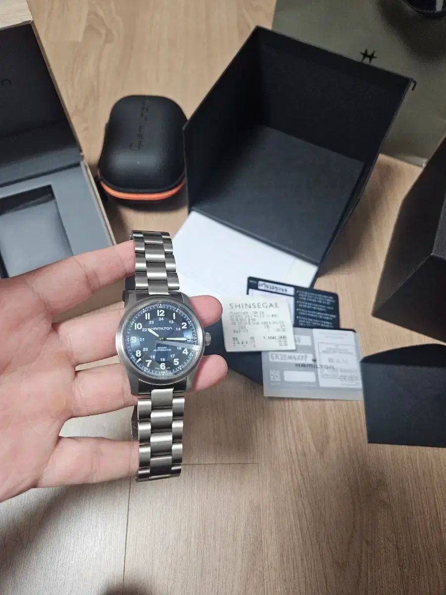  HAMILTON カーキフィールド オート38 チタン シンプルコーデ 自動巻き時計 腕時計(アナログ)