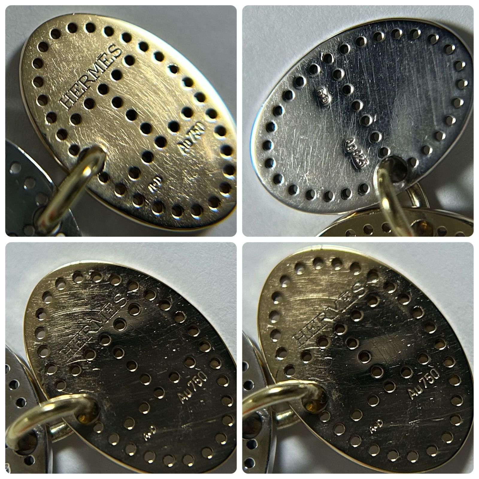 使用感有】 エルメス エクリプス エブリン AG925 AU750 K18 コンビ