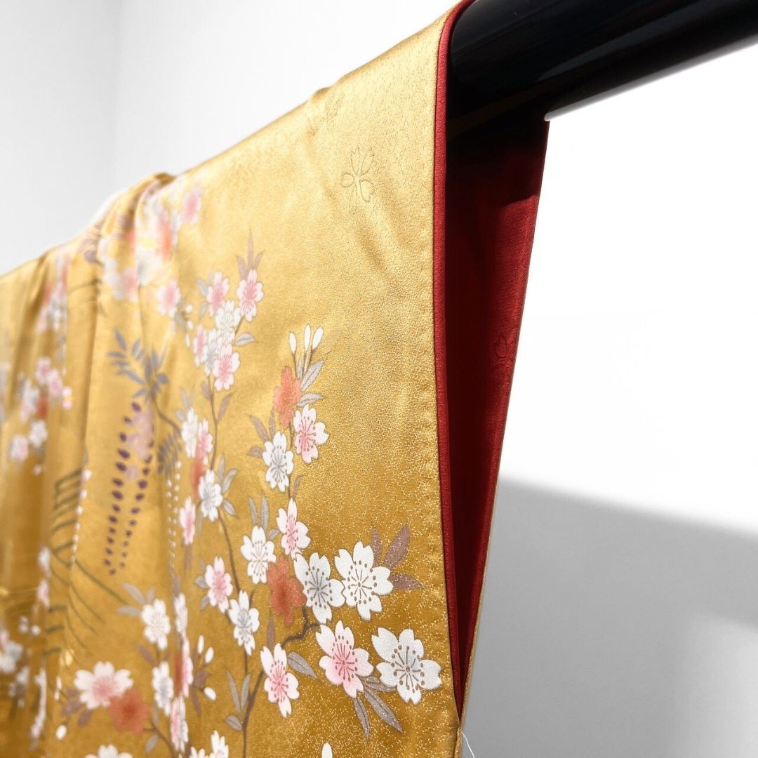  振袖 金彩 牡丹 桜花 菊花 観世水 着物 122 p ms 振袖 着物