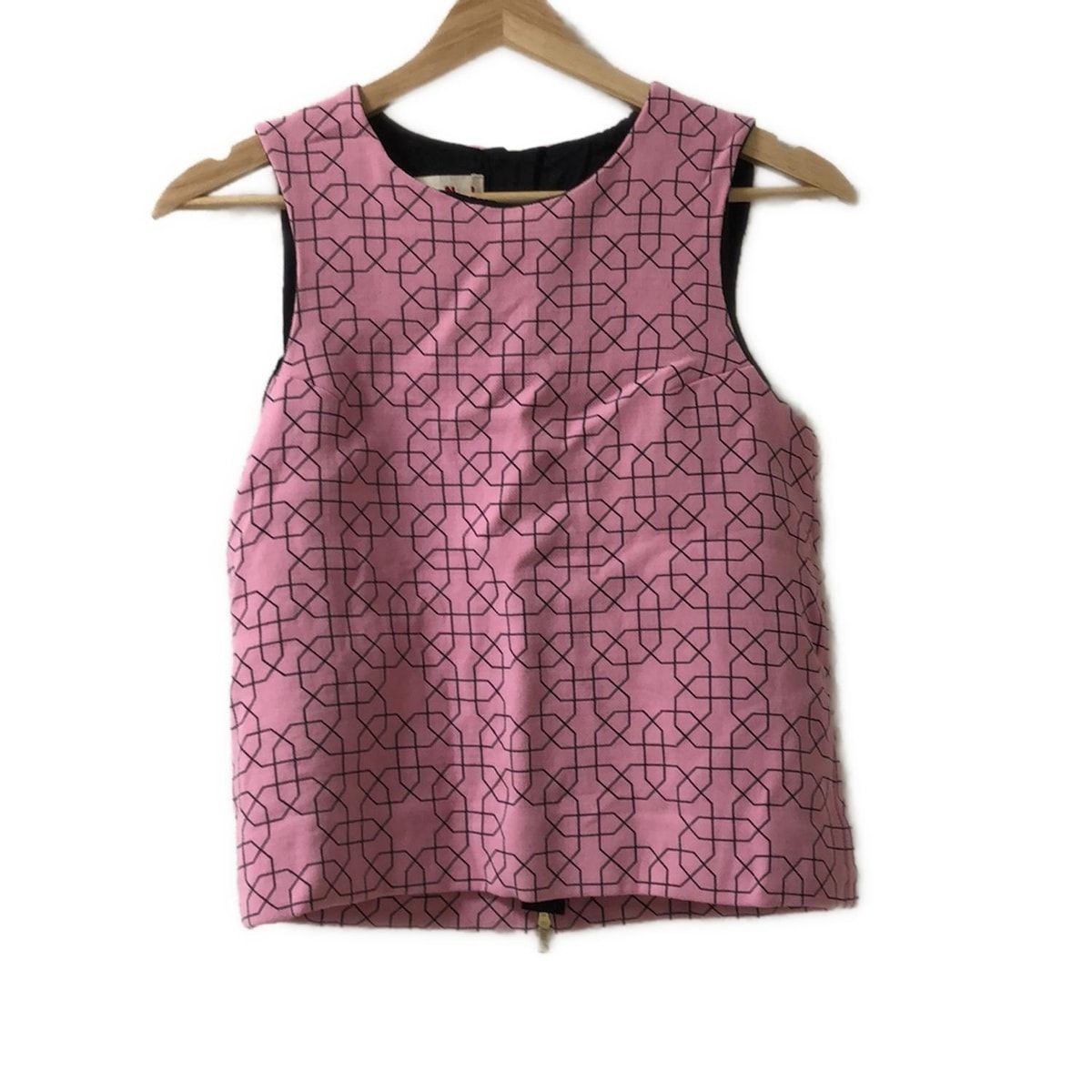 MARNI マルニ ノースリーブカットソー サイズ38 S レディース - ピンク×黒 クルーネック