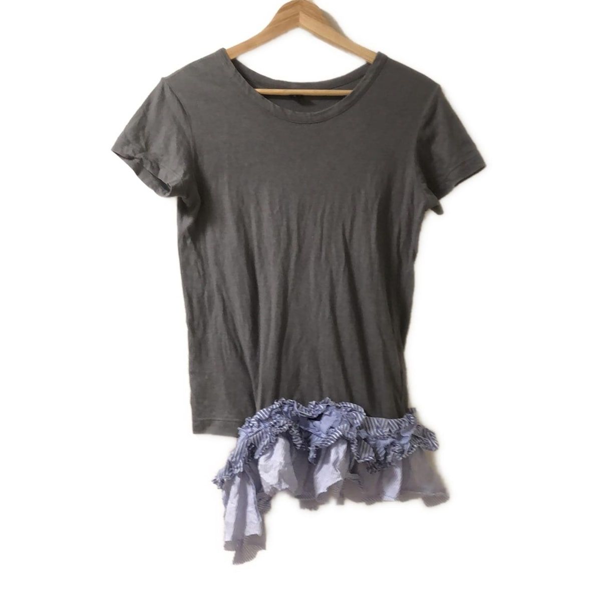 Y s ワイズ チュニック サイズ2 M レディース - グレー×ブルー×白 クルーネック|半袖