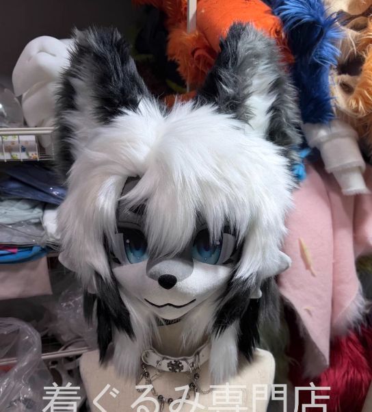 狼 着ぐるみ ヘッド ケモノ ファースーツ マスク ぬいぐるみ コスプレ