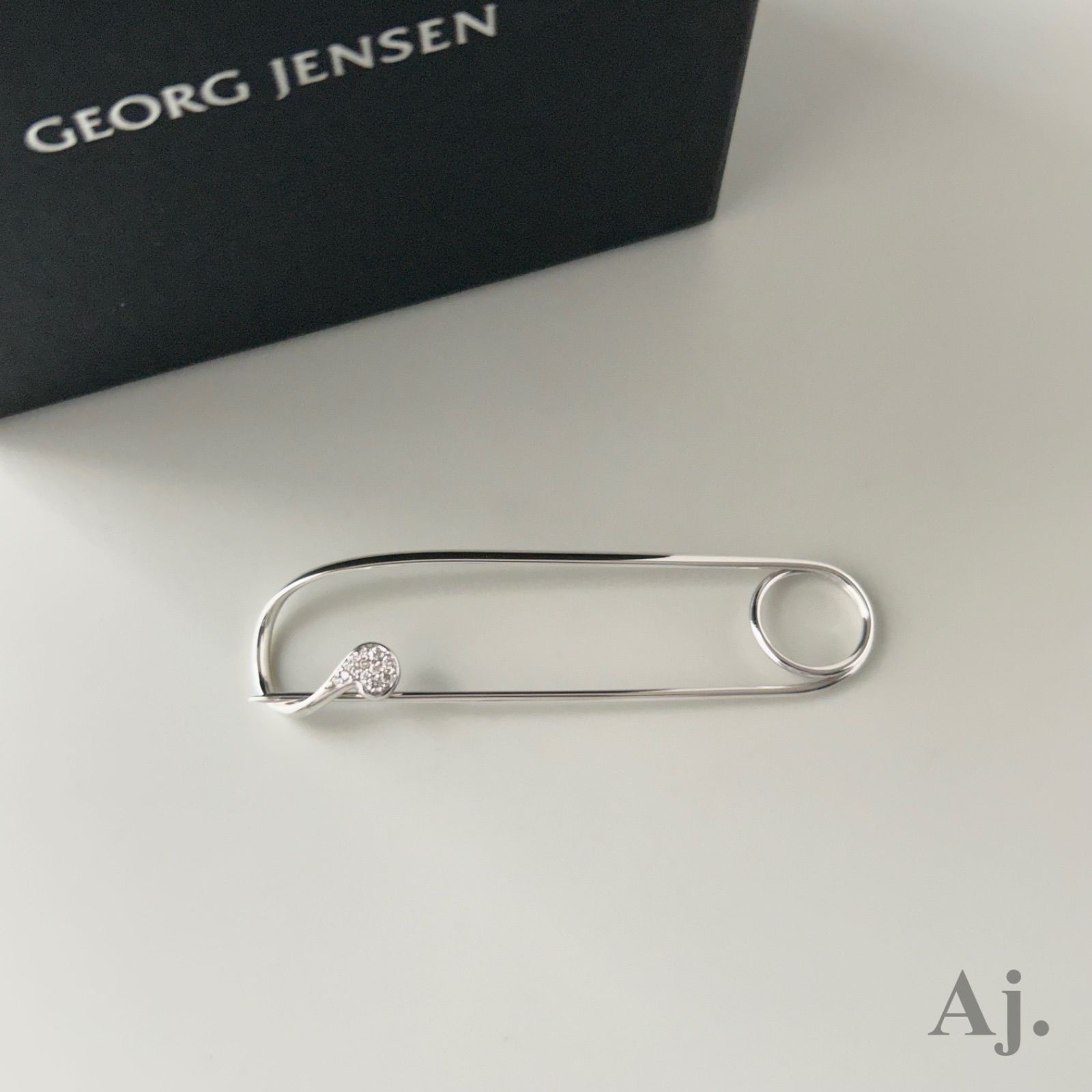 ジョージジェンセン ブローチ セーフティーピン ダイヤモンド AG 925 Georg Jensen