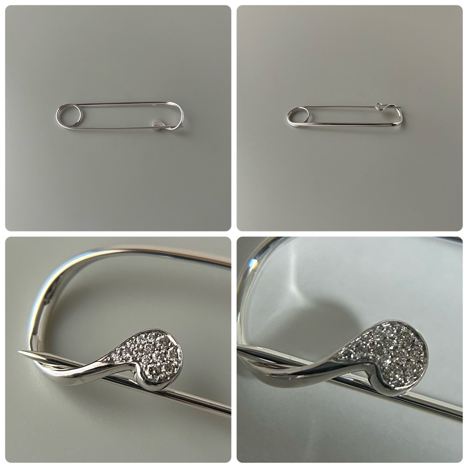 ジョージジェンセン ブローチ セーフティーピン ダイヤモンド AG925