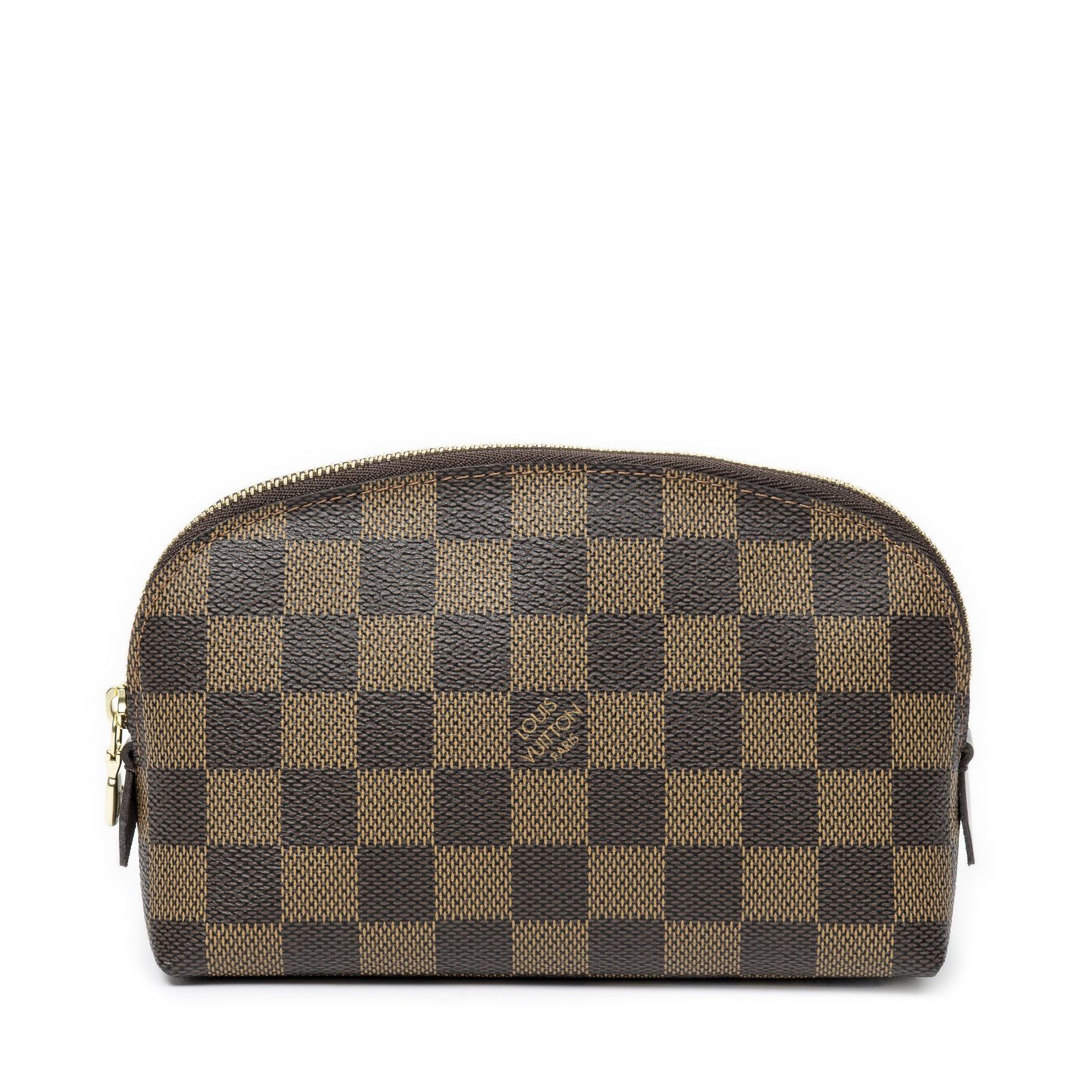 中古] LOUIS VUITTON ルイヴィトン化粧ポーチ茶色ダミエ エベヌA