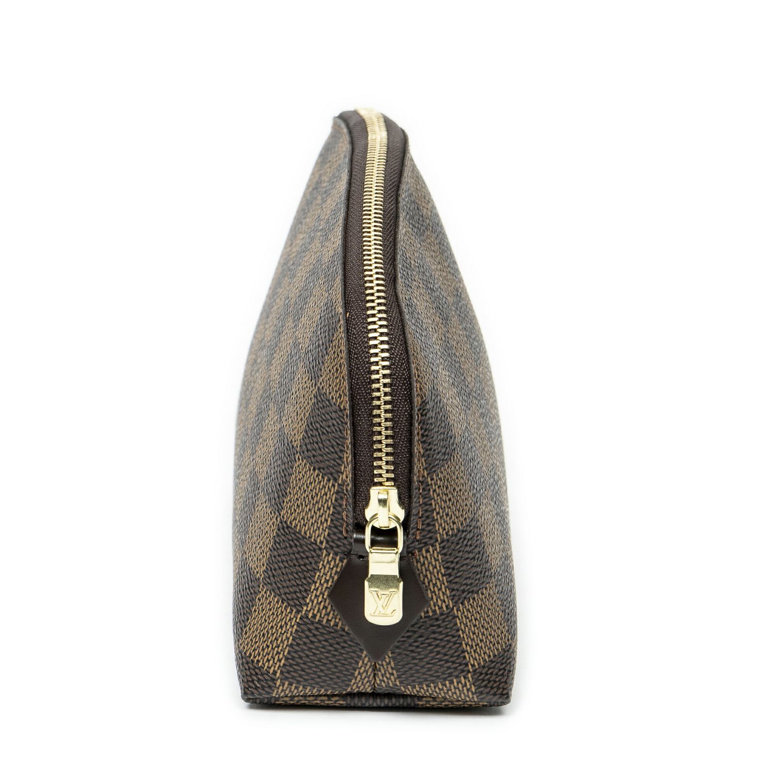中古] LOUIS VUITTON ルイヴィトン化粧ポーチ茶色ダミエ エベヌA