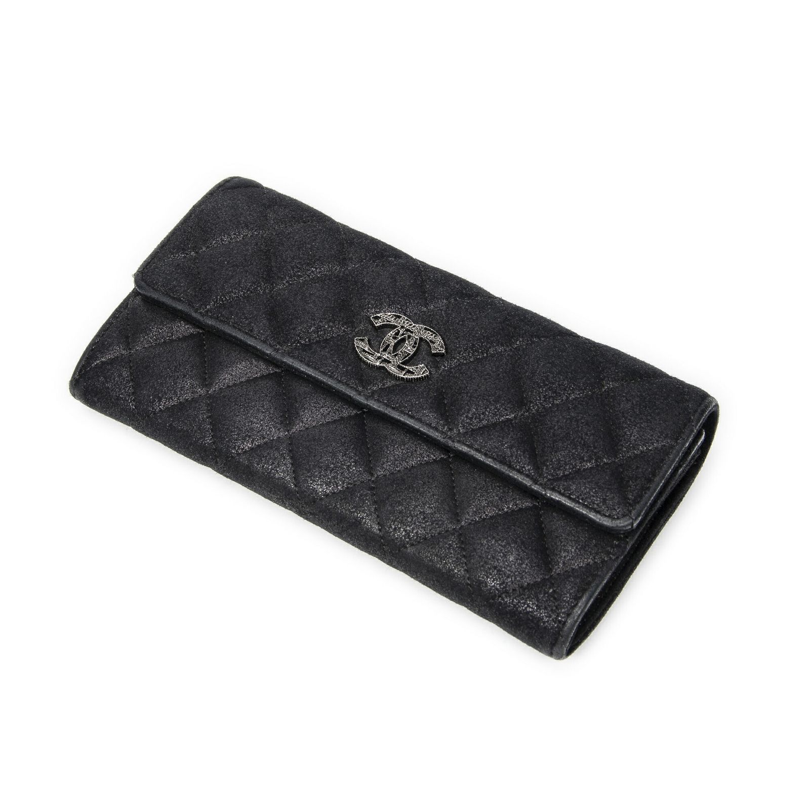 CHANEL シャネルL フラップウォレット黒マトラッセベルベットA