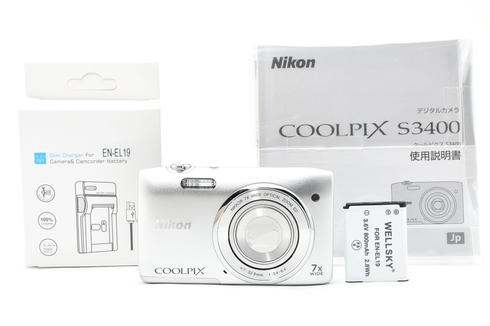 超美品] Nikon ニコン COOLPIX S3400 シルバー コンパクトデジタル