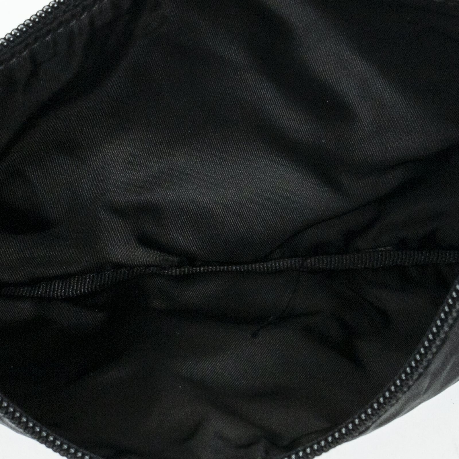 プラダフラットベルトバッグブラック グリーンナイロンキャンバスA