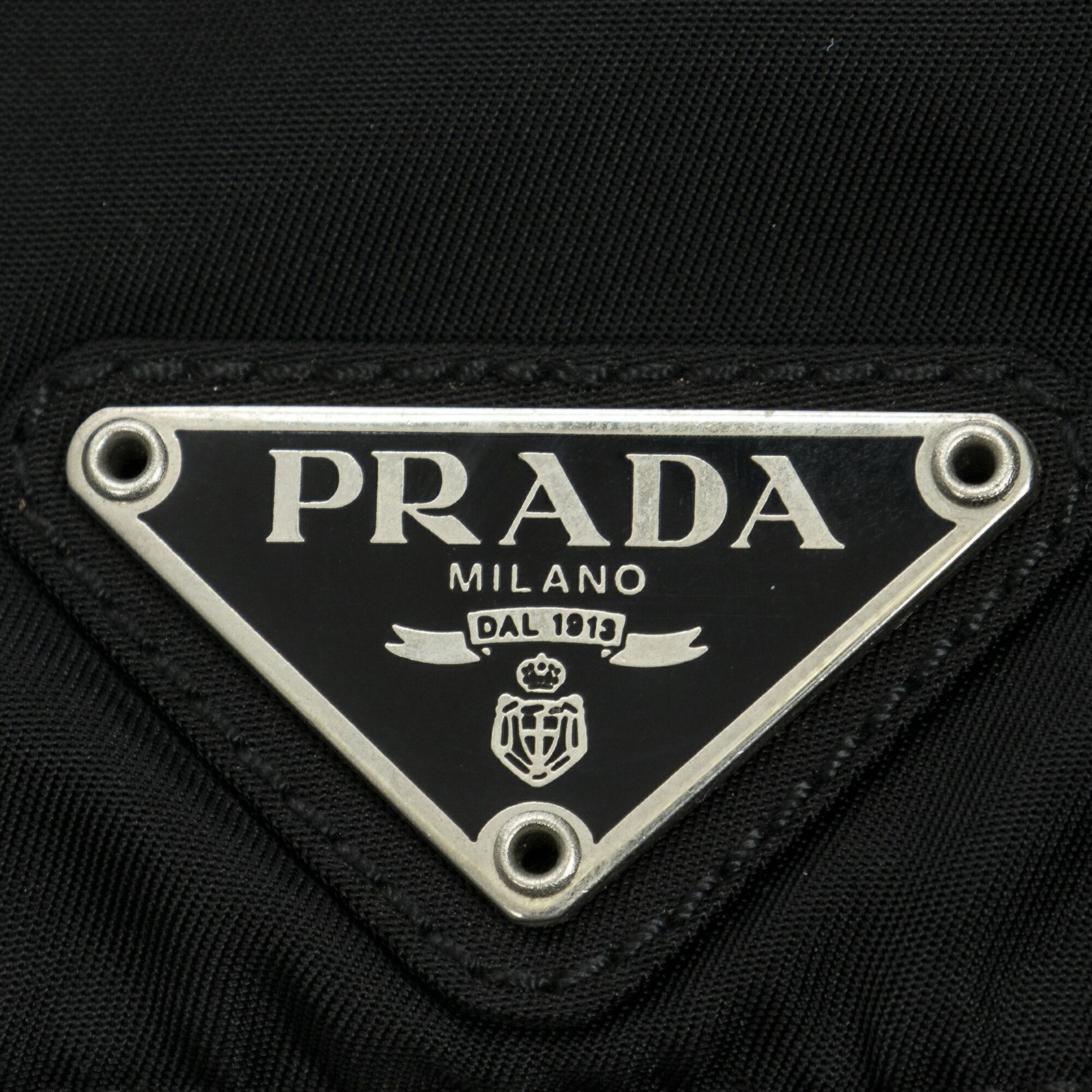 プラダフラットベルトバッグブラック グリーンナイロンキャンバスA