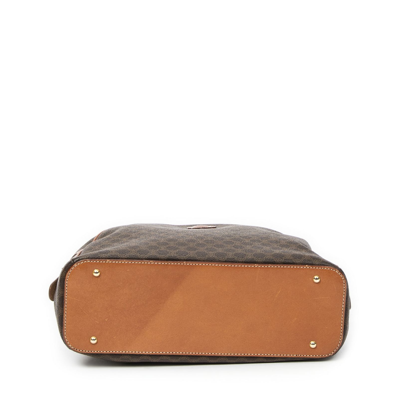[中古] CELINE セリーヌドームトップハンドル茶色マカダムPVCキャンバスAB CELINE セリーヌ 中古] ミニボストン ダブル セリーヌヴィンテージドームトップハンドル茶色マカダムPVCキャンバスAB