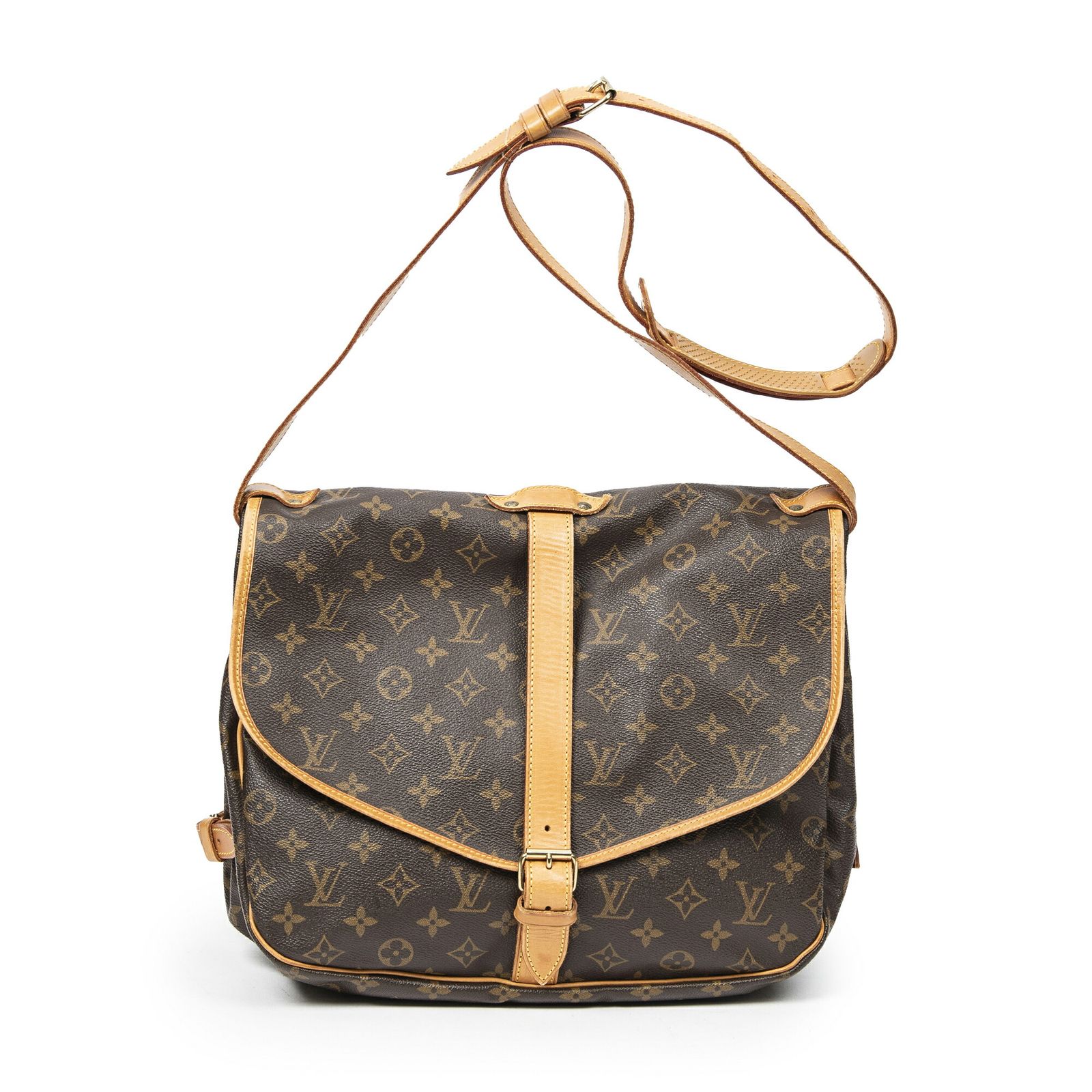 LOUIS VUITTON ルイヴィトンソミュール茶色モノグラムキャンバスAB