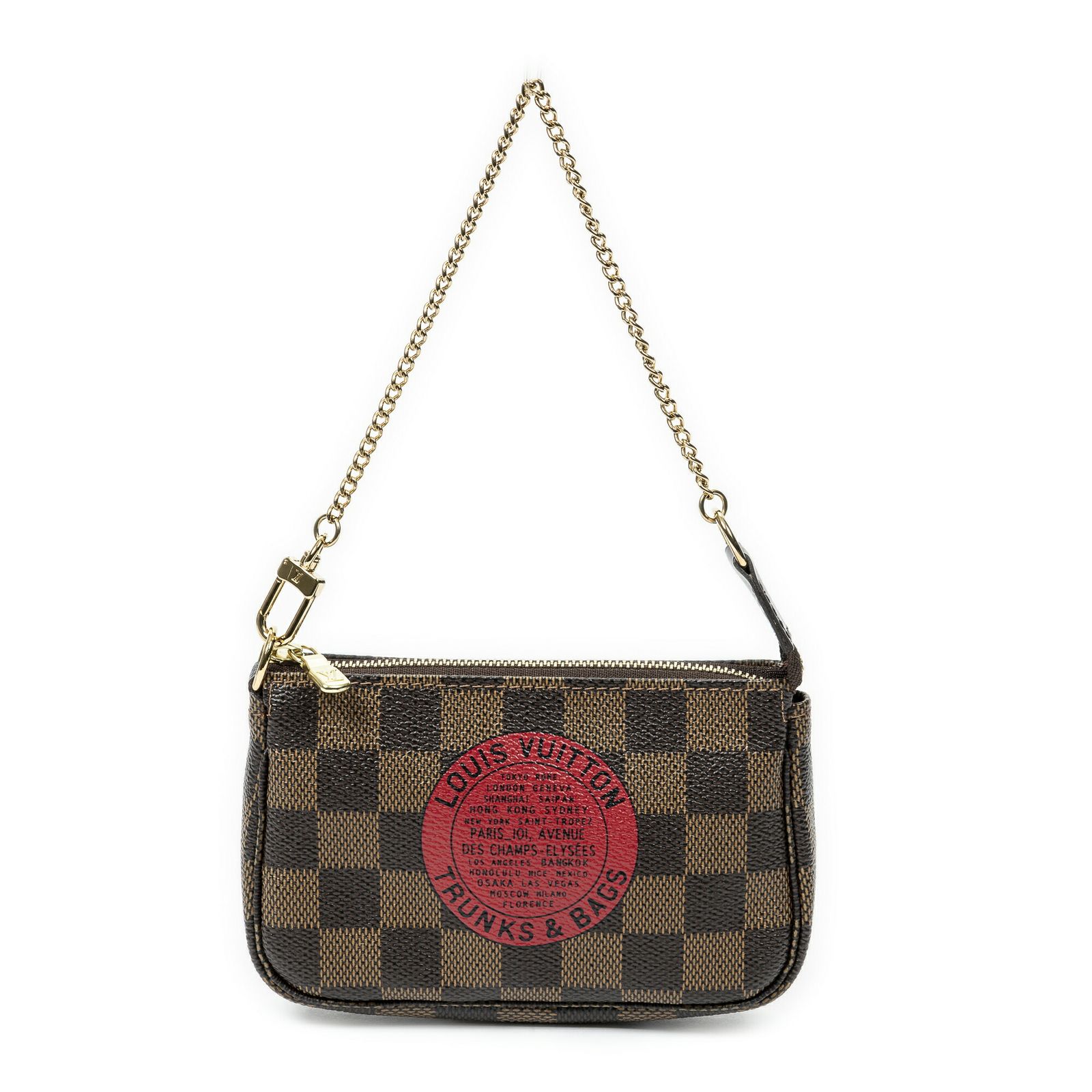 中古] LOUIS VUITTON ルイヴィトンミニポシェットアクセサリー茶色、赤