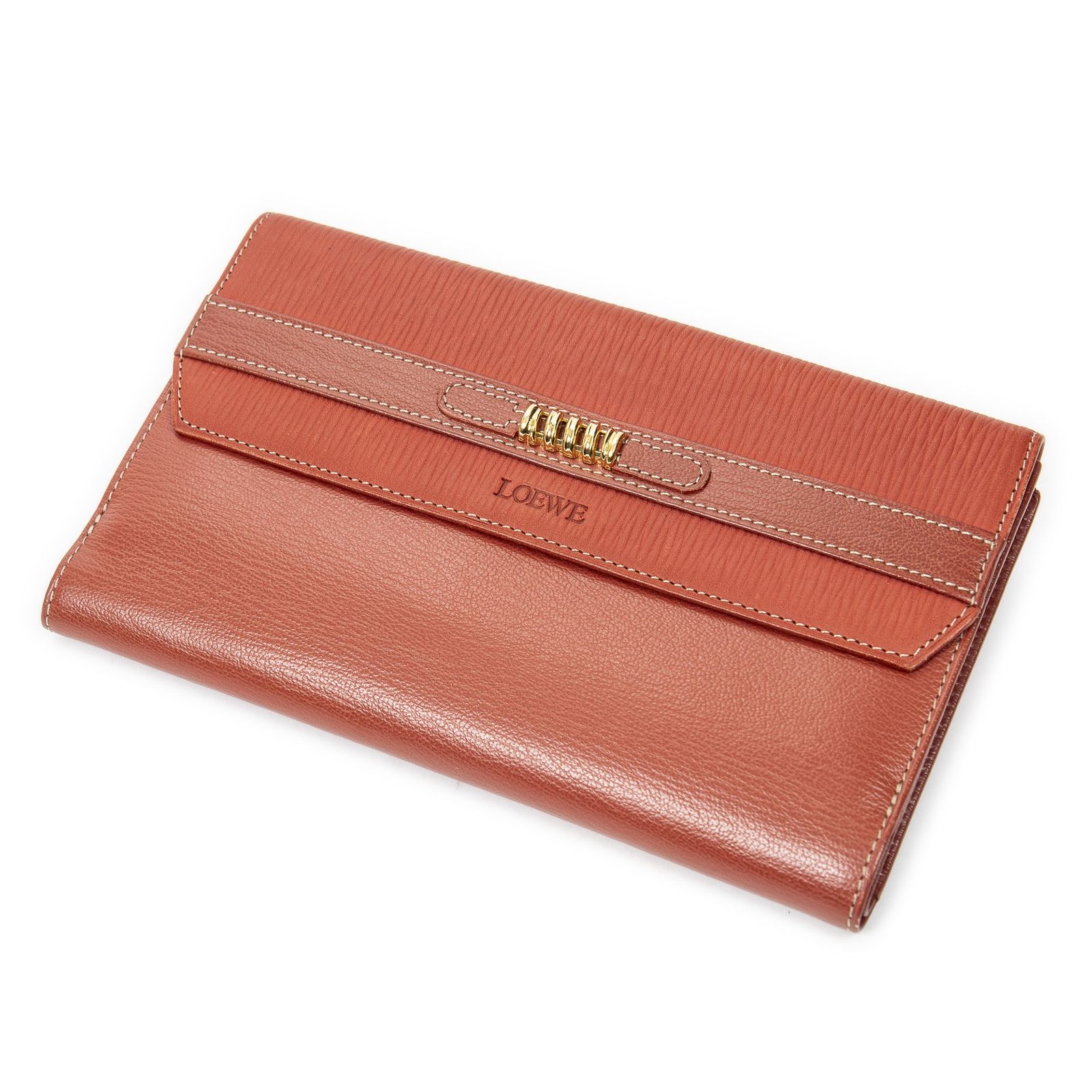 LOEWE ロエベ ヴェラスケス ロング二つ折り財布 赤テクスチャードレザーA