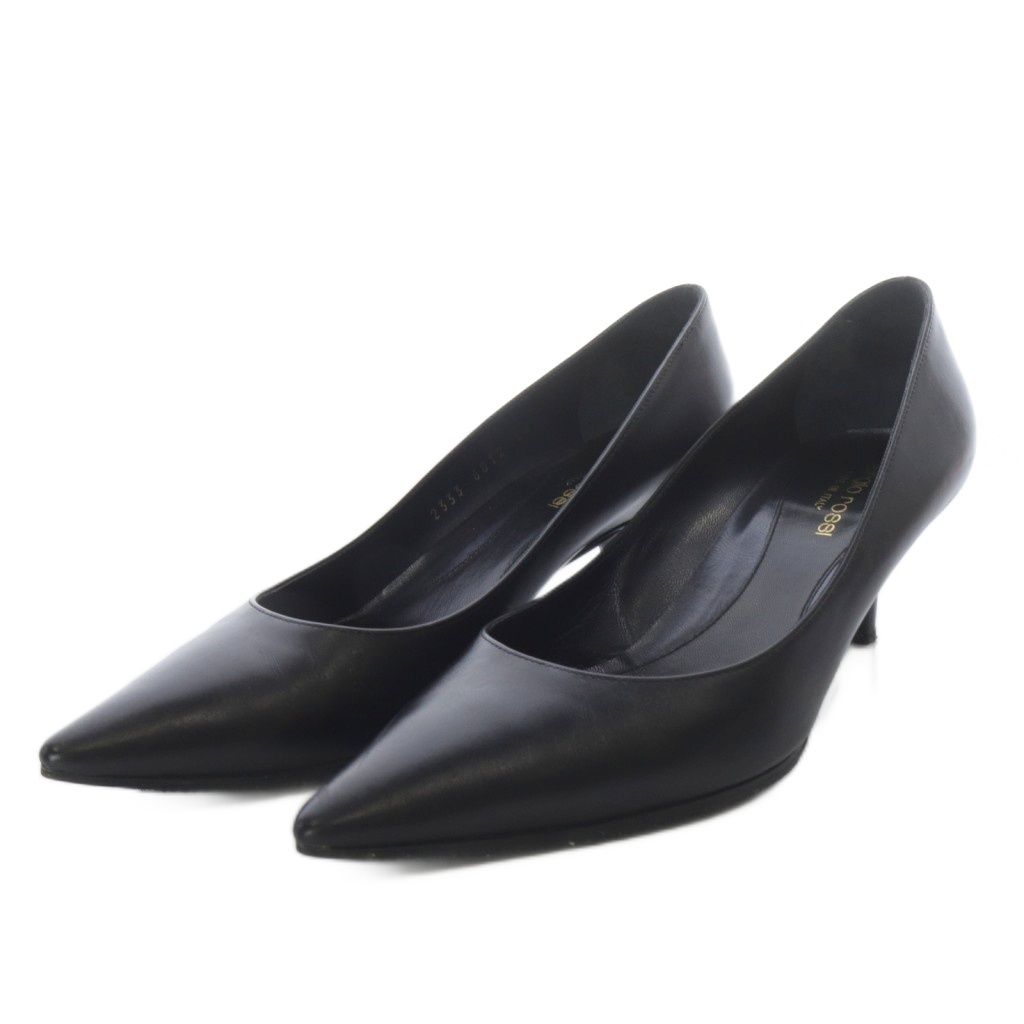 セルジオロッシ Sergio rossi パンプス ハイヒール ポインテッドトゥ レザー 36 ブラック |YO 4 GY 57